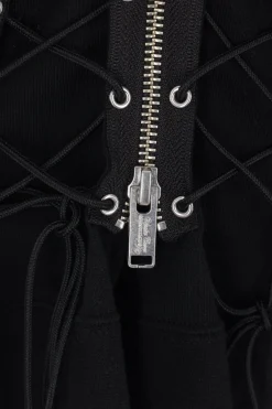 Women UNDERCOVER full-zip hoodie in jersey with laces