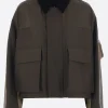 Women SACAI full-zip jacket in grosgrain and twill