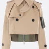 Women SACAI gabardine trench coat with nylon vest