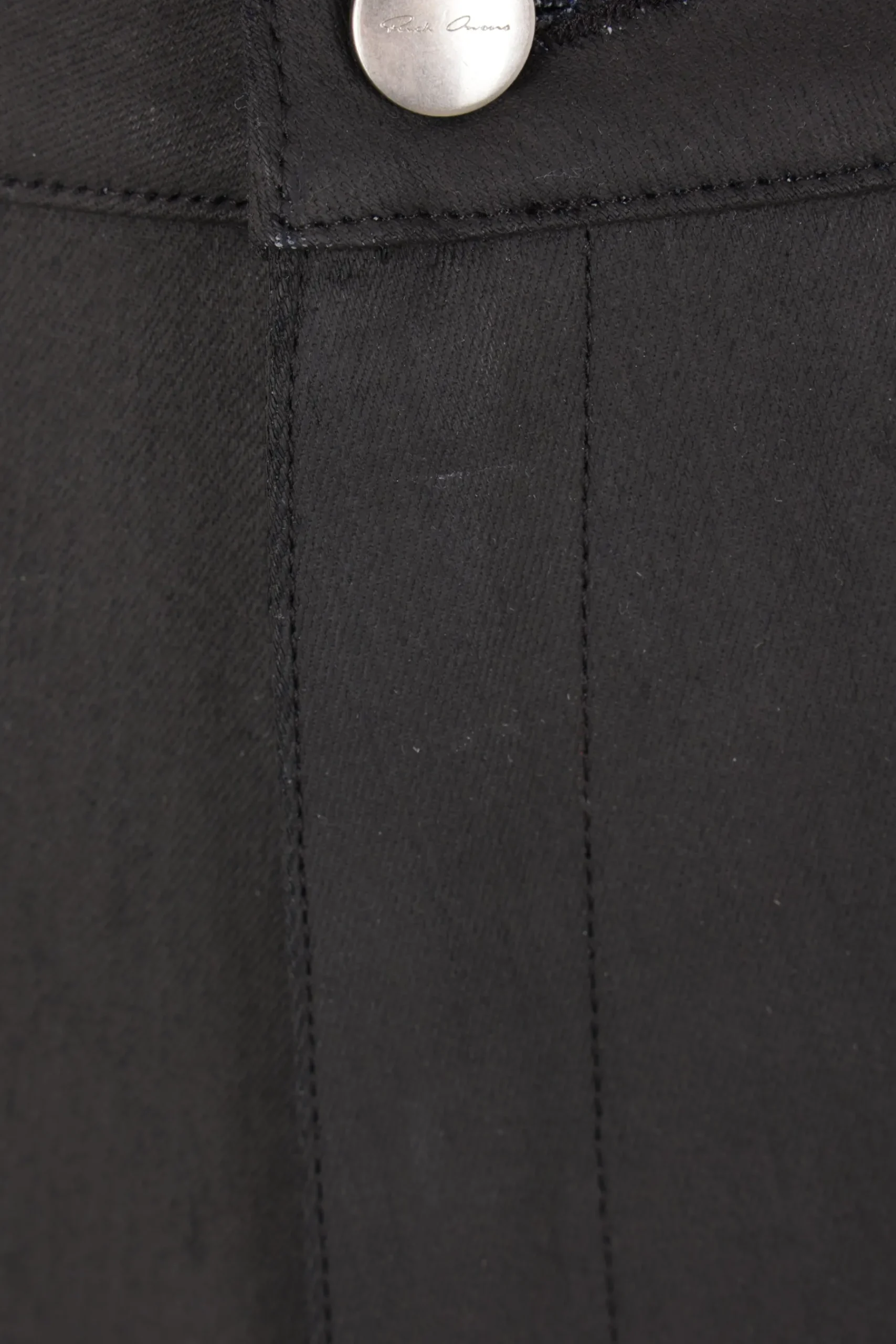 Women RICK OWENS Godet coated denim midi skirt