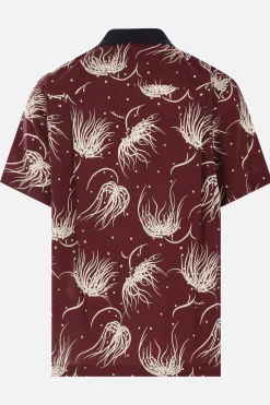 SACAI graphic print cotton blend polo shirt