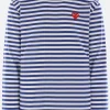Women COMME DES GARÇONS PLAY Heart patch cotton long-sleeve t-shirt