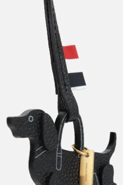 Women THOM BROWNE Hector bag charm in pebble grain leather