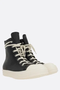Women RICK OWENS high-top smooth leather sneakers