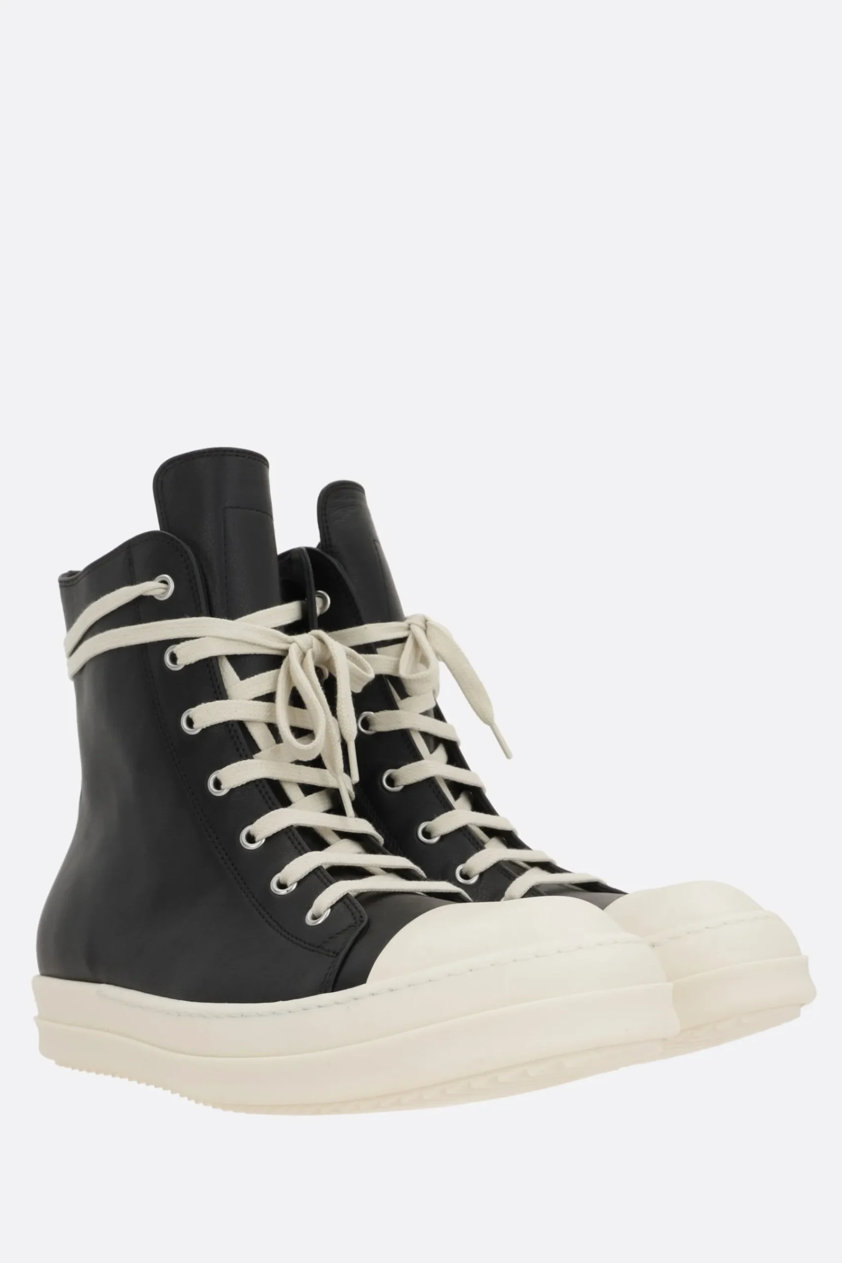 Women RICK OWENS high-top smooth leather sneakers