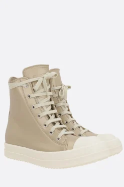 Women RICK OWENS high-top sneakers in laminated nappa