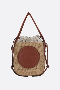 Women CHLOÉ Horse Medal small bucket bag in fair-trade paper