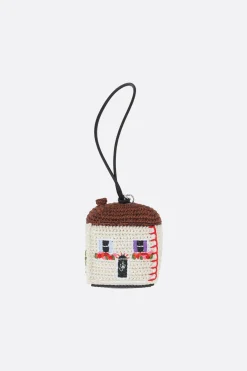 Women JW ANDERSON House bag charm in crochet