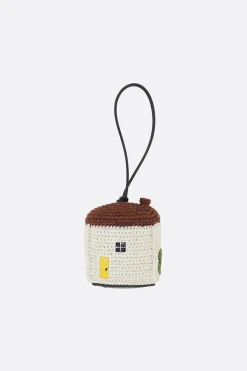 Women JW ANDERSON House bag charm in crochet
