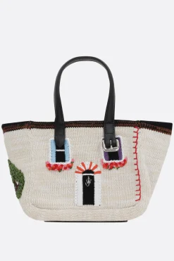 Women JW ANDERSON House Belt mini tote bag in knit