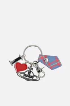 Women VIVIENNE WESTWOOD I Love Orb keychain in saffiano faux leather