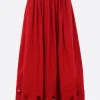 Women MARIA CALDERARA Irregular Holes long skirt in poplin