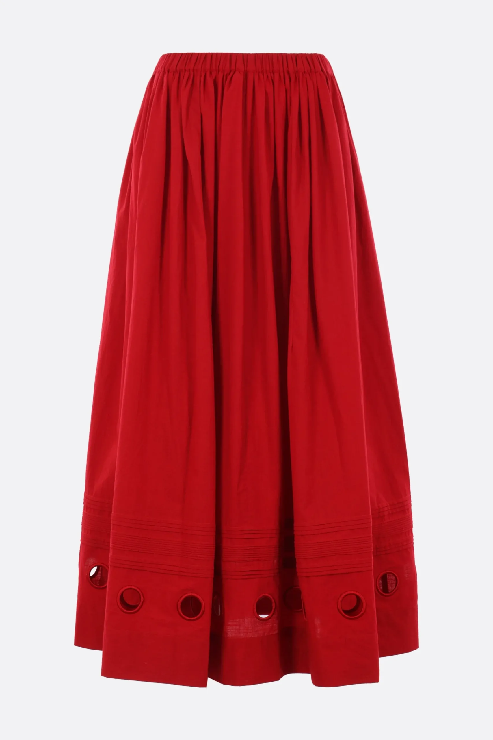 Women MARIA CALDERARA Irregular Holes long skirt in poplin