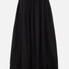 Women MARIA CALDERARA Irregular Holes long skirt in poplin