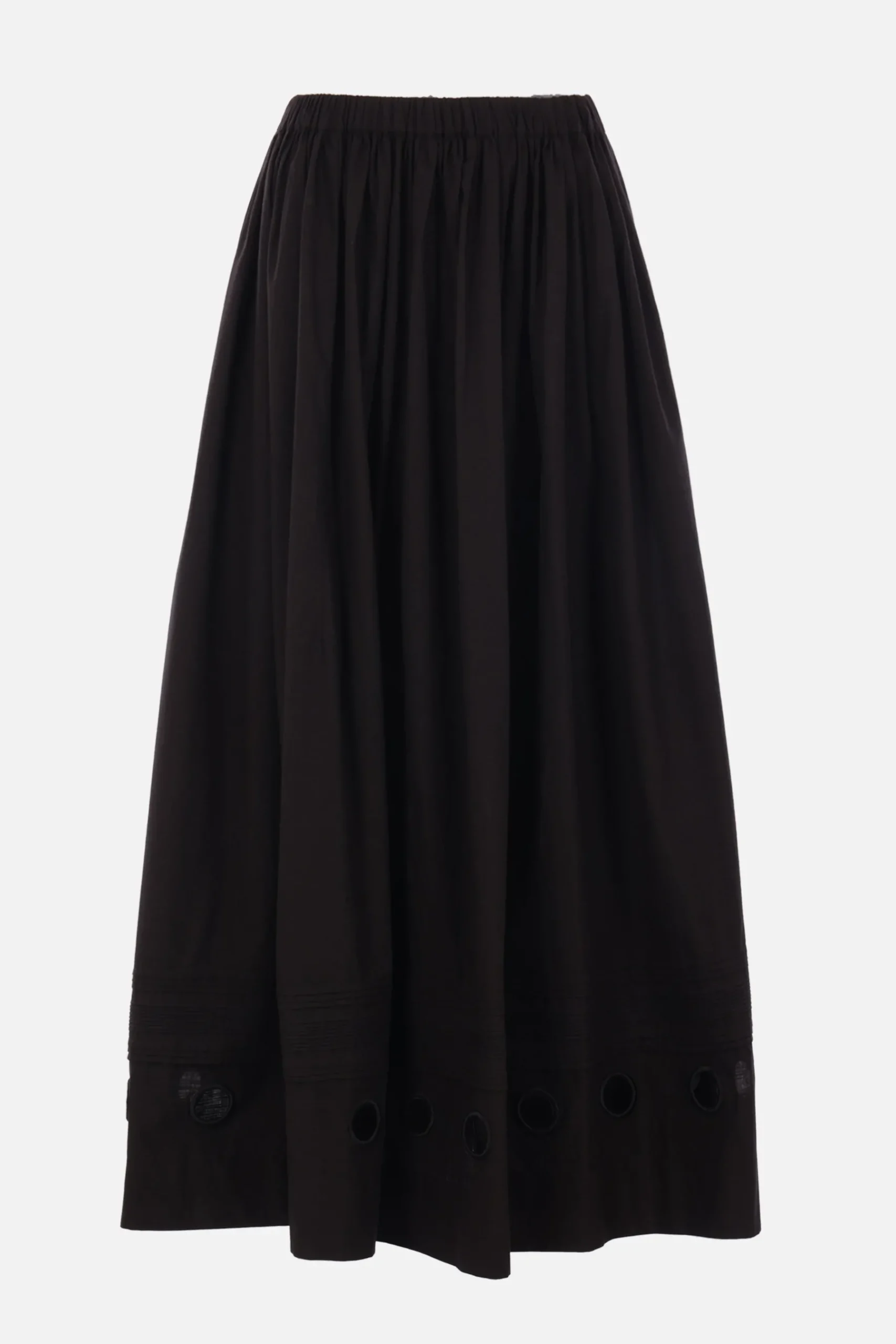 Women MARIA CALDERARA Irregular Holes long skirt in poplin