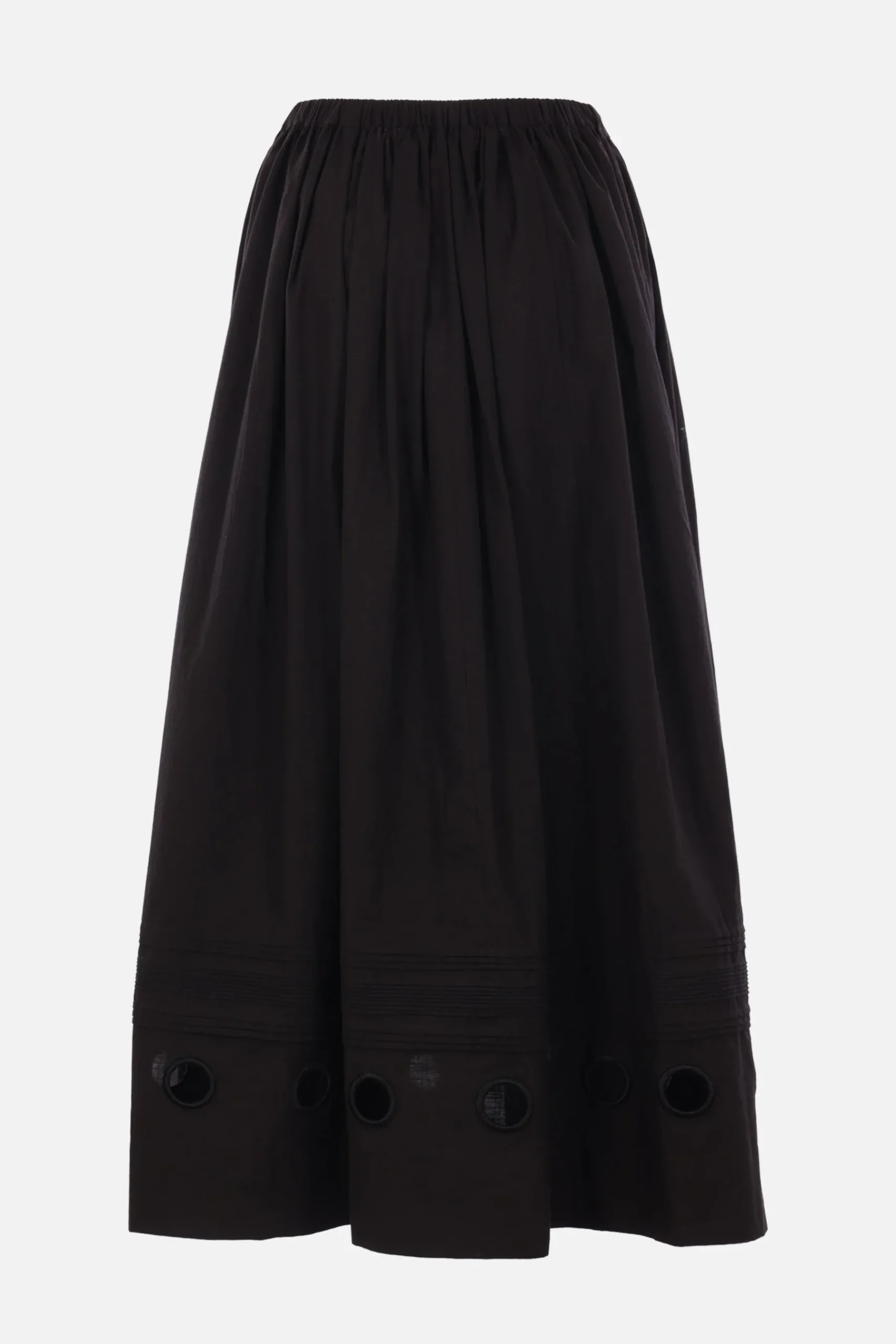 Women MARIA CALDERARA Irregular Holes long skirt in poplin