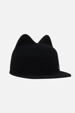 Women MAISON MICHEL Jamie cap in wool felt with cat ears
