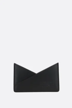 MM6 Japanese 6 card case in smooth leather