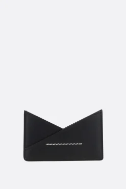 MM6 Japanese 6 card case in smooth leather