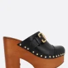 Women CHLOÉ Jeanette smooth leather platform clogs