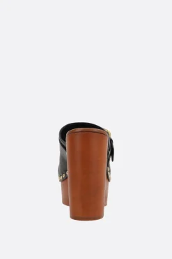 Women CHLOÉ Jeanette smooth leather platform clogs