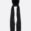BLESS jersey and denim hooded scarf