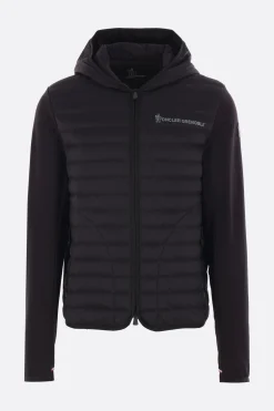 MONCLER GRENOBLE jersey and nylon padded hoodie