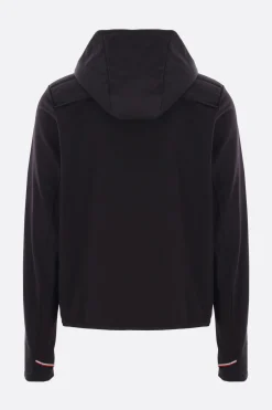 MONCLER GRENOBLE jersey and nylon padded hoodie