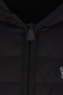 MONCLER GRENOBLE jersey and nylon padded hoodie