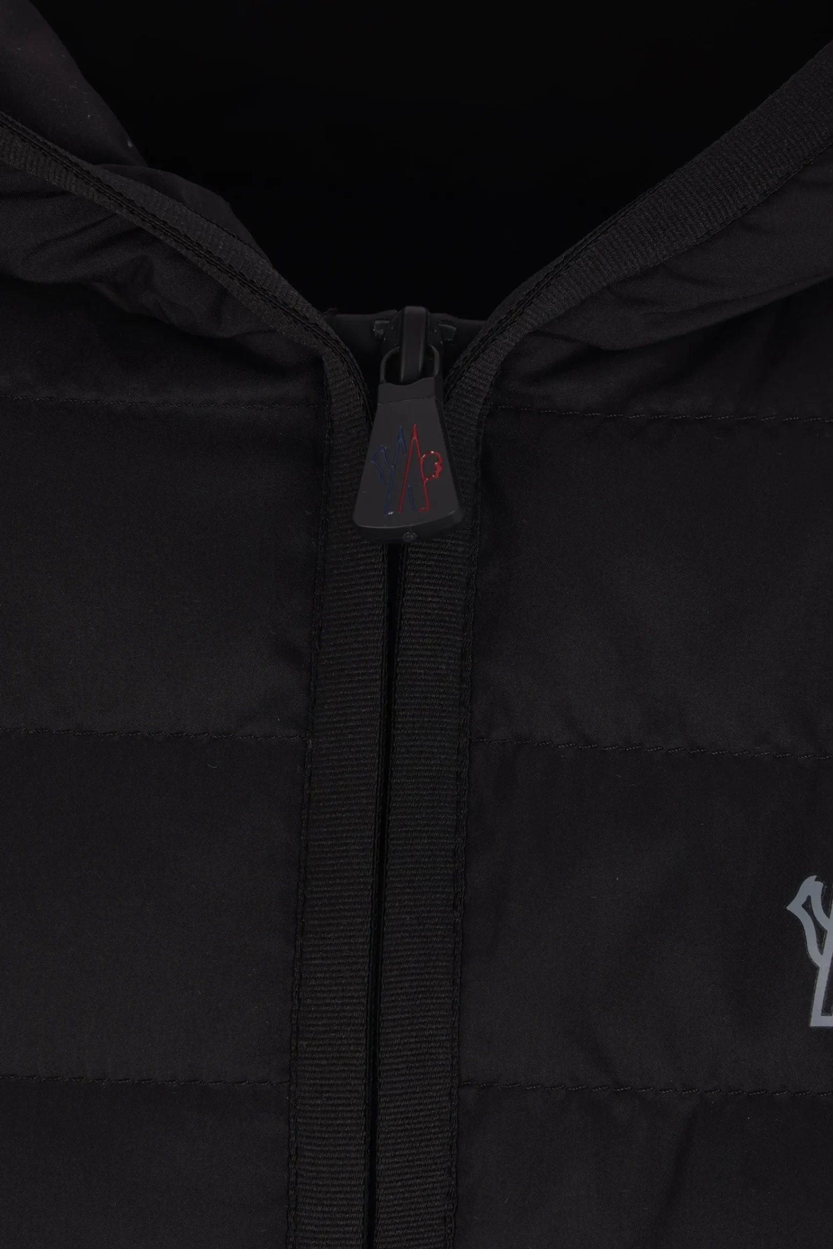 MONCLER GRENOBLE jersey and nylon padded hoodie
