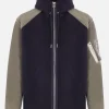 SACAI jersey and twill full-zip hoodie
