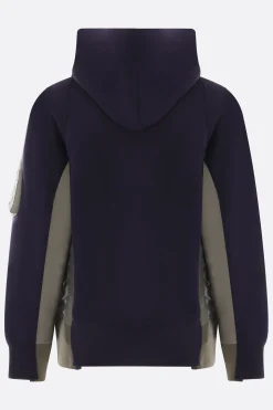 SACAI jersey and twill full-zip hoodie