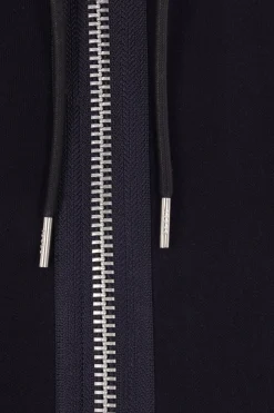 SACAI jersey and twill full-zip hoodie