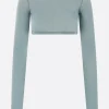Women RICK OWENS jersey long-sleeve cropped top