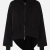 Women YOHJI YAMAMOTO jersey unbalanced hoodie