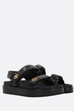Women TORY BURCH Kira flat sandals in grainy leather