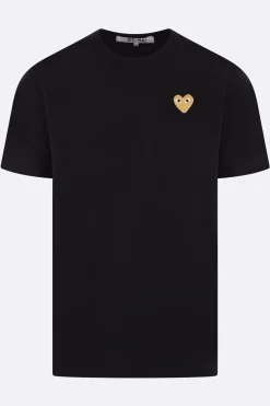 COMME DES GARÇONS PLAY lamé Heart patch cotton t-shirt
