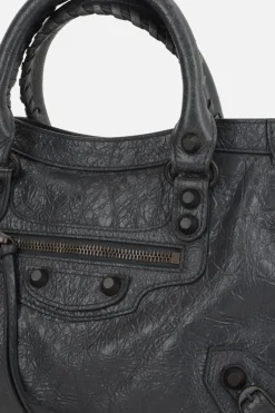 Women BALENCIAGA Le City small tote bag in Arena Storico leather