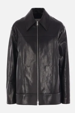 Women JIL SANDER leather full-zip jacket