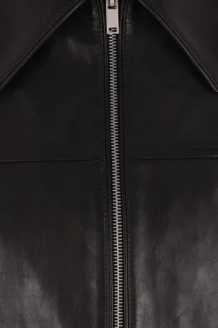 Women JIL SANDER leather full-zip jacket