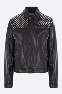 JIL SANDER leather jacket with studs