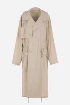 Women LEMAIRE light hooded trench coat in cotton