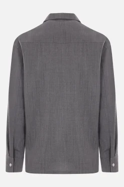 JIL SANDER lightweight wool overshirt