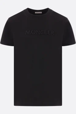 Women MONCLER logo embroidered cotton t-shirt