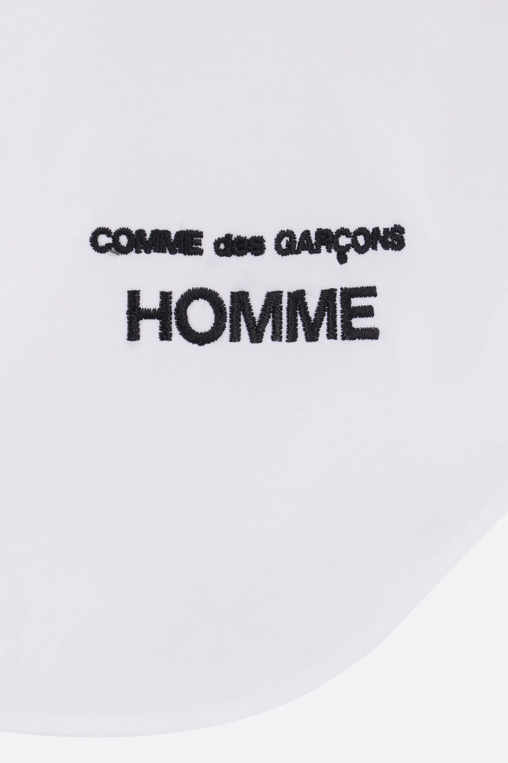 COMME DES GARÇONS HOMME logo embroidered poplin short-sleeve shirt