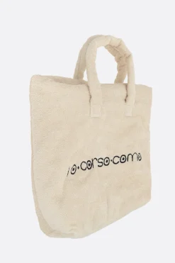 Women 10 CORSO COMO logo embroidered terry cloth tote bag