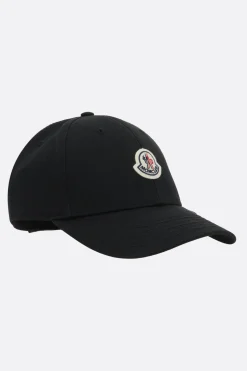 Women MONCLER logo patch gabardine baseball cap