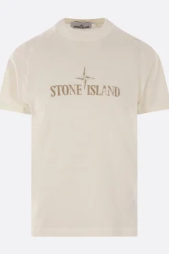 STONE ISLAND logo print cotton t-shirt