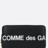 COMME DES GARÇONS WALLET logo print smooth leather zip-around wallet