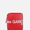 COMME DES GARÇONS WALLET logo print smooth leather small zip-around wallet